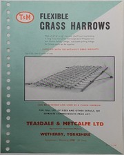 Original Teasdale & Metcalfe Flexible Grass Harrows Single Sheet Brochure, 1968