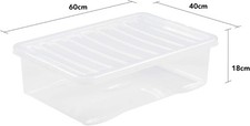 5 x 32L Wham Crystal Plastic Storage Boxes With Lids/Free Next Day delivery