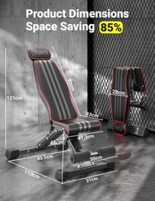 Adjustable Weight Bench Gym Fitness Incline Decline Foldable For Home Workout