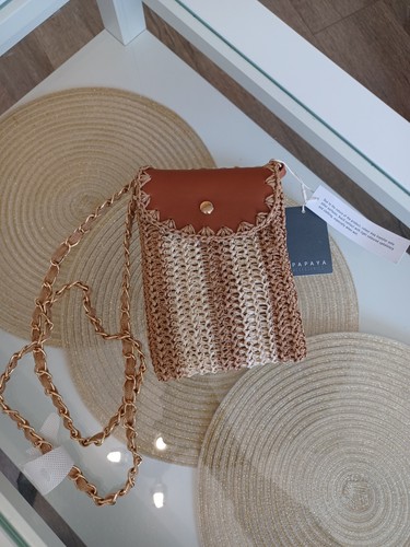 Papaya woven raffia - woven,
