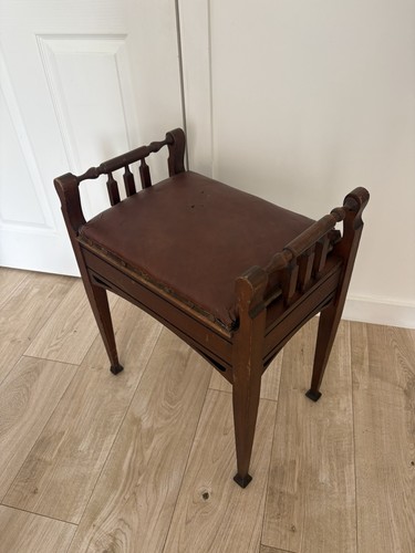 Vintage wooden piano - piano, stool