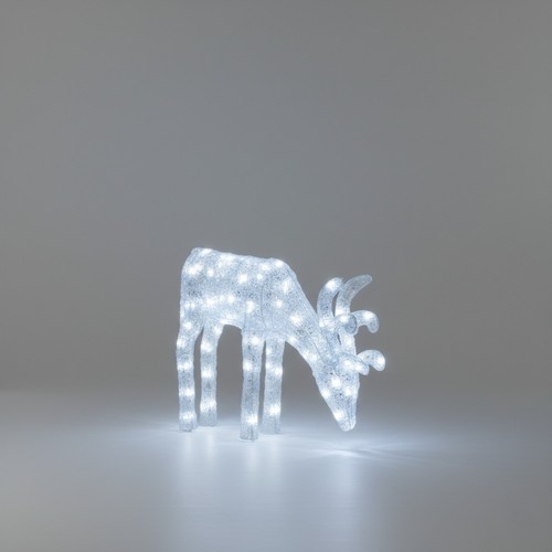 60cm acrylic white led deer - white,