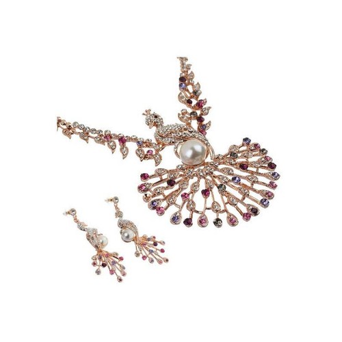 Peacock jewellery set pendant - jewellery, set,pendant