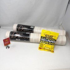 Vintage Deco Discount Textured Wallpaper Rolls x2 Beige Cream   #20 KT2