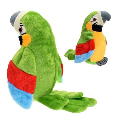 Moves your voice plush parrot - moves,