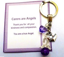 Thank you Gift Carer, Nursing Home, Midwife, Other Guardian Angel Key ring 