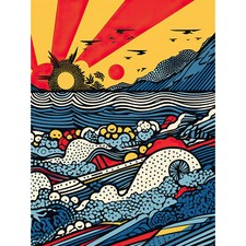 Seascape Sunset Comic Book
