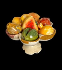 Vtg Marble Scalloped Pedestal