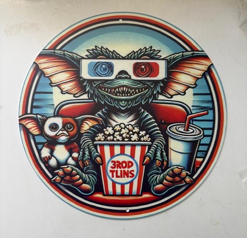 Gremlins round metal sign - round,