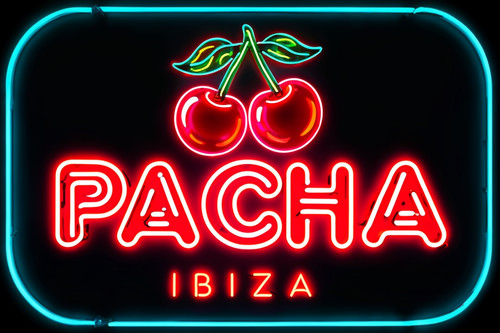 Pacha ibiza neon look - pacha, metal