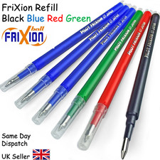 Pilot FriXion Rollerball Refills Erasable Pens  -  BLACK BLUE RED GREEN