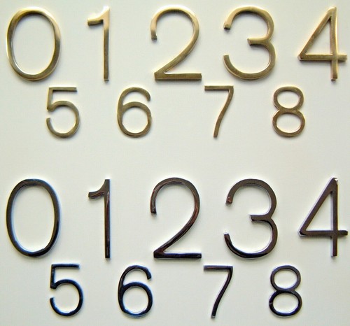 House numbers brass - brass, chrome