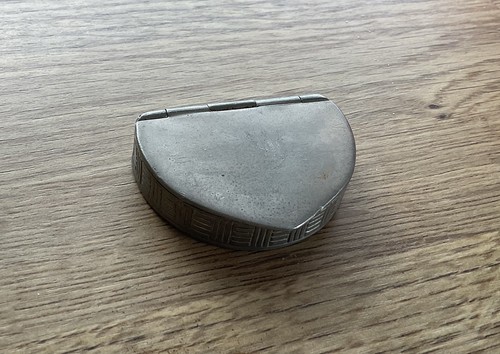 Vintage pewter snuff box - vintage,