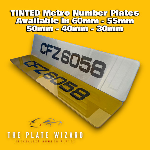 Tinted metro number plates - number,