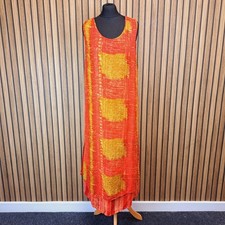 Phool Long Dress Red Yellow 12 Flare Layered Oversize Kaftan Summer Festival