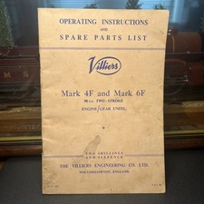 Villiers Mark 4F and 6F 98cc Two Stroke Operating Instructions/Spare Parts List