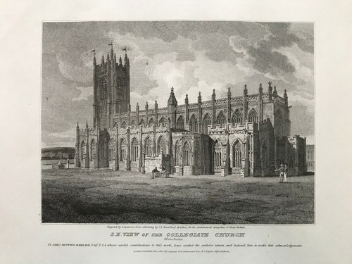 1810 antique print - 1810, manchester