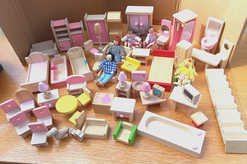 Large selection wooden - selection, doll