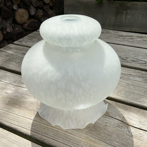 Vintage white marbled glass - white,