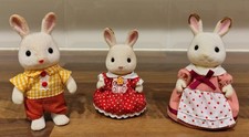SYLVANIAN FAMILIES CHOCOLATE RABBIT FAMILY WITH ORIGINAL OUTFITS 