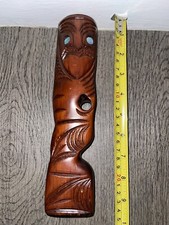 Vintage Matai Wood Carved Moko