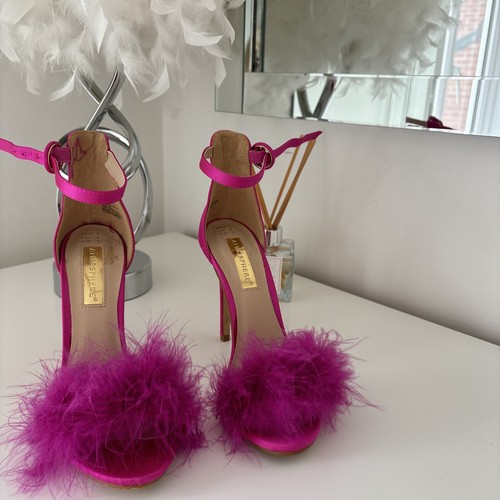 Pink heels feather front - heels,
