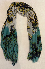 Zadig & Voltaire Green Patterned Scarf One Size Fits All