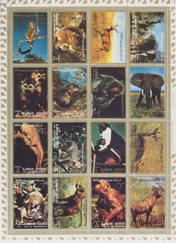 Wildlife ajman stamped 7338 - wildlife,