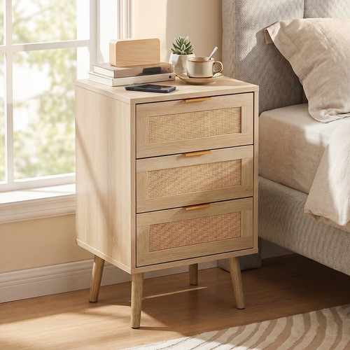 Rattan bedside table drawer - table,