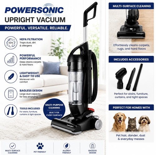 Powersonic bagless vacuum - bagless,
