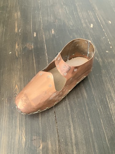 Vintage copper shoe ornament - vintage,