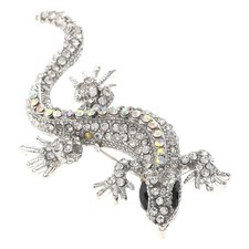 Silver Tone Metal Lizzard