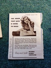 Sa25 Ephemera 1946 advert national savings certificates buy and hold 