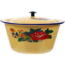  Washing Bowl with Lid Vintage Home Enamel Ware Bowls Basin Covers