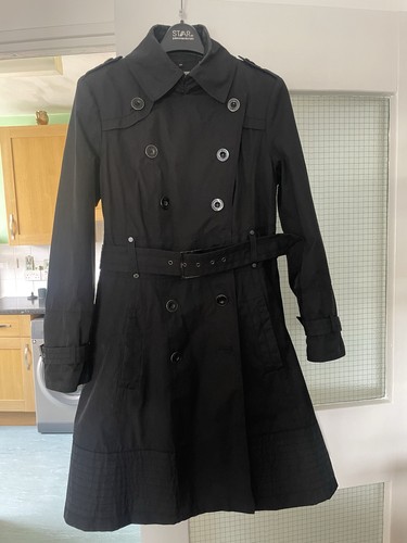 Black trench coat - black,