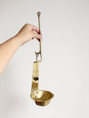Antique french brass crusie - brass,