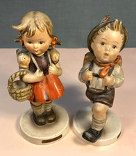 Vintage 50/60s Goebel Hummel German Figurines School Girl School Boy 13cm