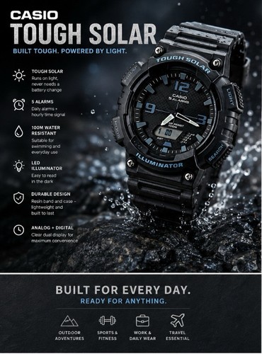 Casio tough solar - casio, aq-s810w