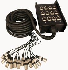 12 Input Stage Box Snake (INPUTS Only) Coded Flying Male XLR's 10m Lead