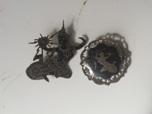 Vintage siam sterling brooch - vintage,