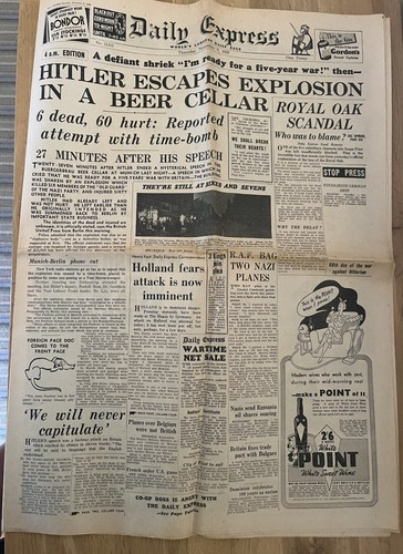 Ww2 newspaper daily express - newspaper,