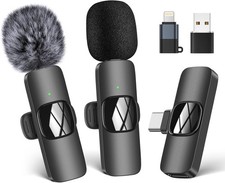 HMKCH Wireless Lavalier Microphone for Iphone - Ipad, Android Phone,Computer, Mi
