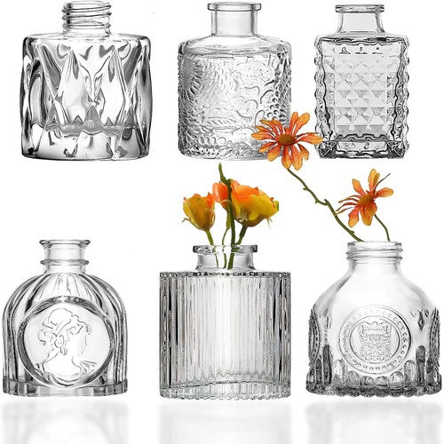 Glass bud vases - 6,, cute