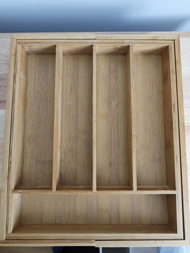 Wooden extending cutlery tray - extending,