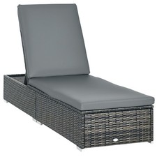 PE Rattan Sun Lounger