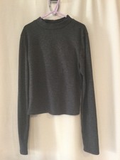 Dark Grey Skinny Ribbed Jumper