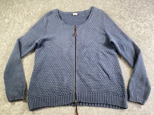 Poetry blue textured knit zip - knit,