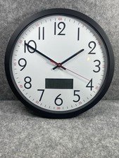 Silent Sweeping Non Ticking Living Room Clocks with Thermometer, Date, 24hr