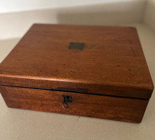 lovely old antique wooden box / writing slope