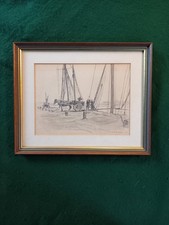 Framed pencil sketch of a